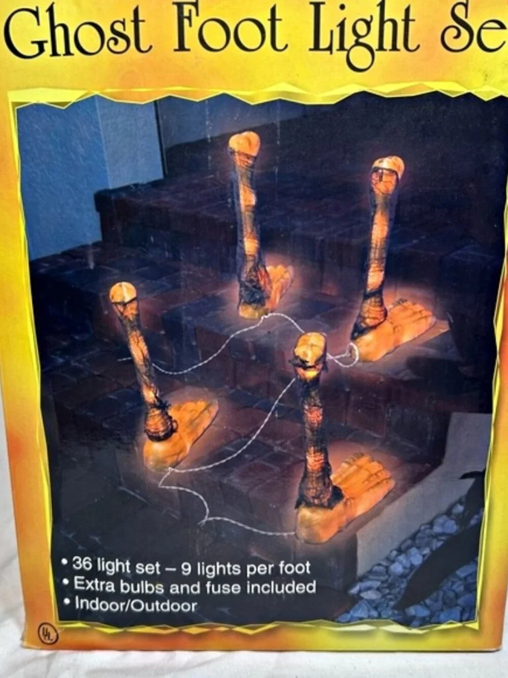 Vintage 2 Pairs of Skeleton Legs Feet Ghost Foot Light Set Halloween Prop